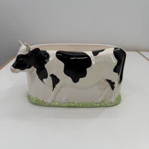Vintage Vandor‎ 1981 Porcelain Dish Holder Planter Holstein Cow Bull Japan